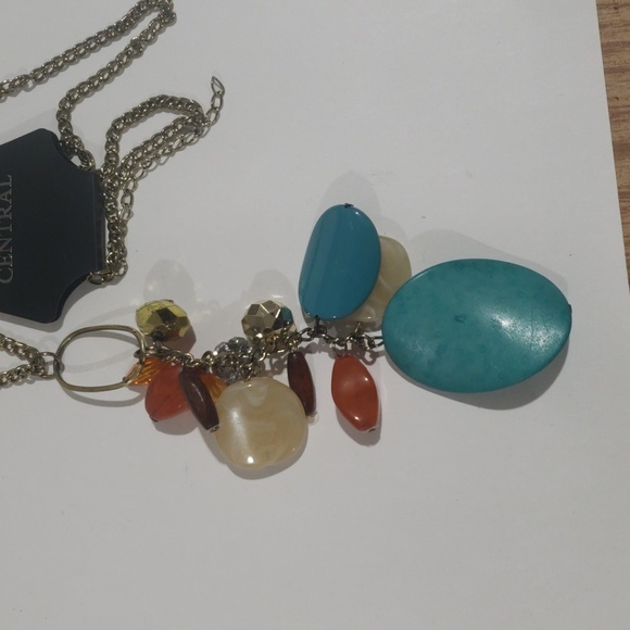 Colorful Cluster Beaded Pendant Necklace – Gold-Tone Fashion Jewelry for Women - Picture 8 of 8